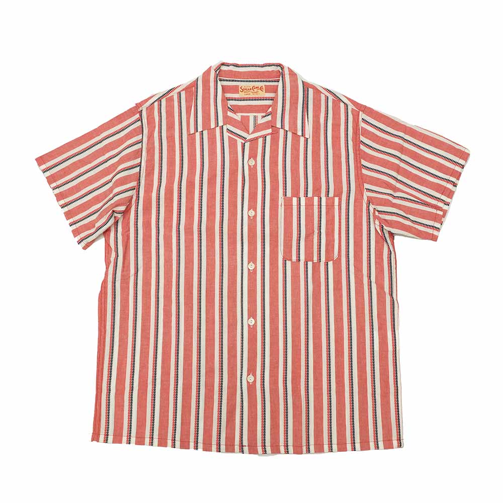 SUGAR CANE - HEART STRIPE OPEN SHIRT - SC39119