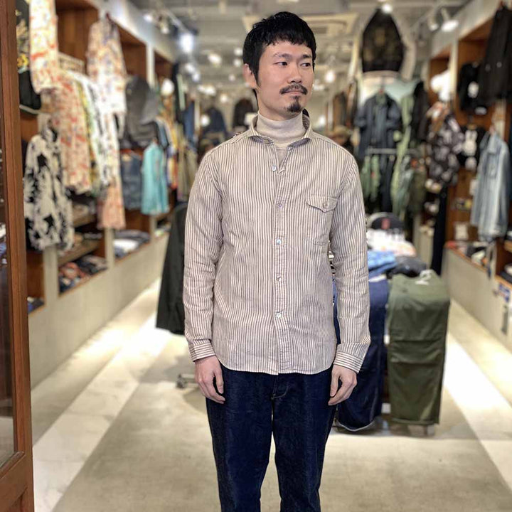 Orgueil - Shawl Collar Shirt - Stripe - OR-5007E