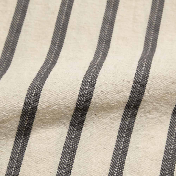 SUGAR CANE - COTTON LINEN - DOBBY HERRINGBONE STRIP - S/S WORK SHIRT - SC39727