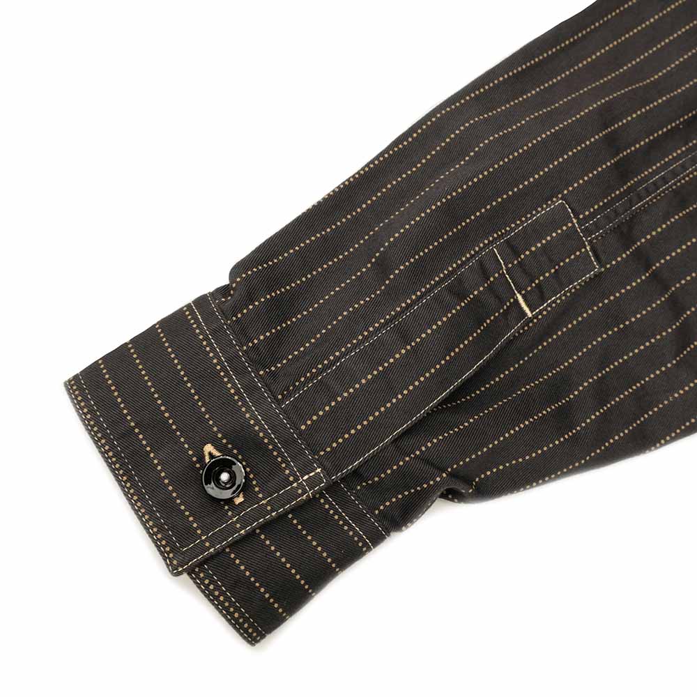 SUGAR CANE - FICTION ROMANCE - 8.5oz. BLACK WABASH STRIPE WORK SHIRT - SC29585