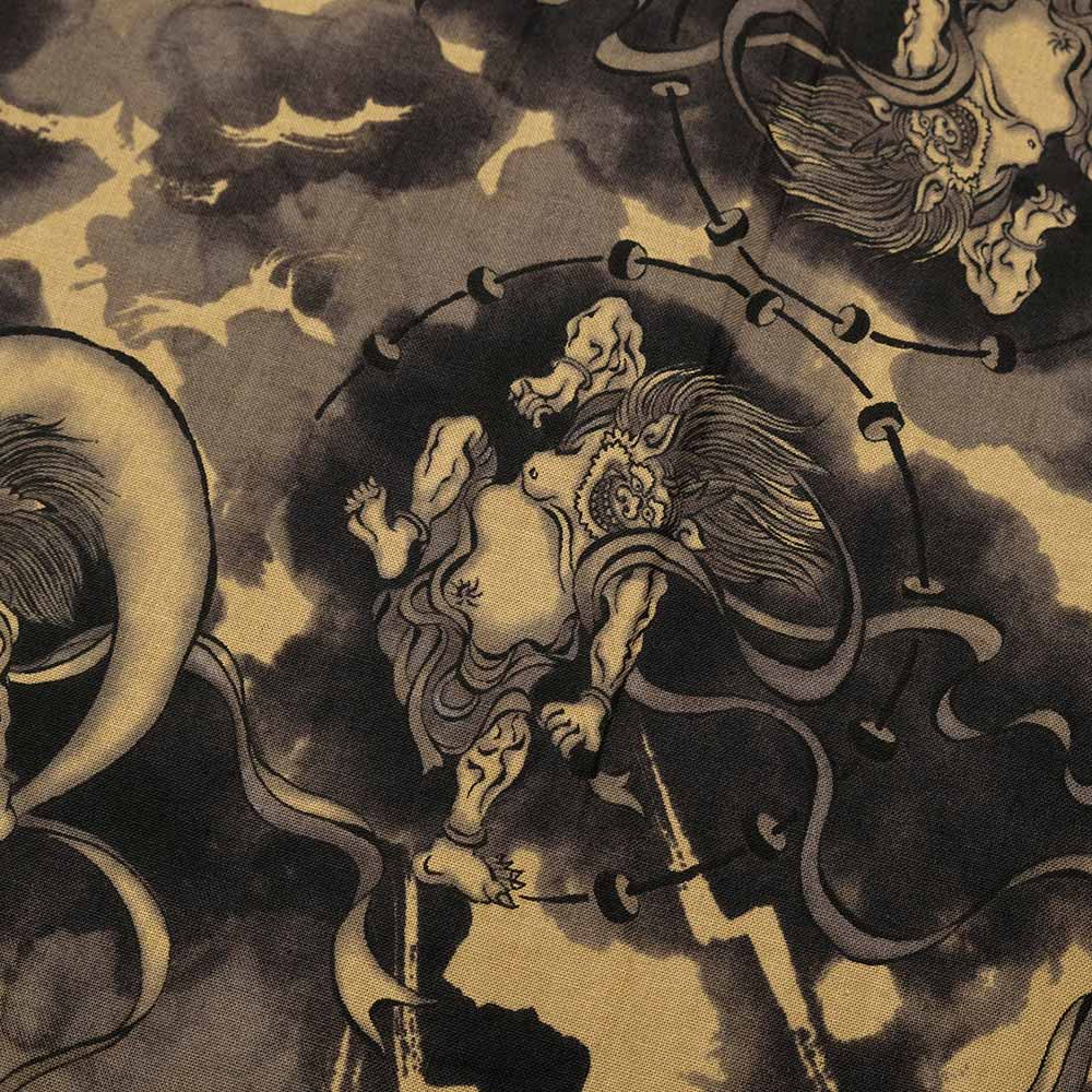 衣櫻 - シーチング素材 - 長袖レギュラーシャツ - 風神雷神 - SA1749