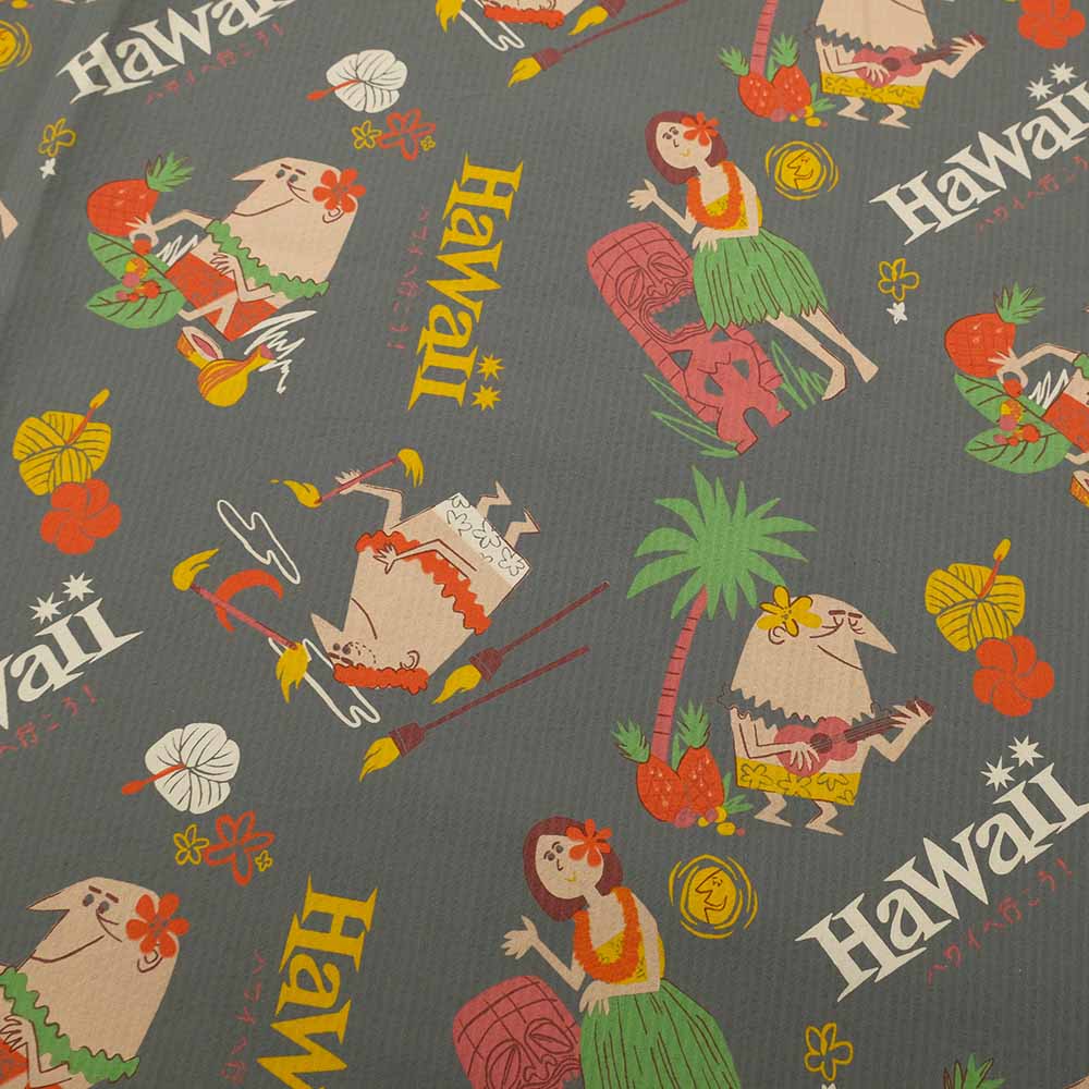 SUN SURF - COTTON SEERSUCKER OPEN SHIRT - TRIP TO HAWAII - by 柳原良平 with MOOKIE SS39537