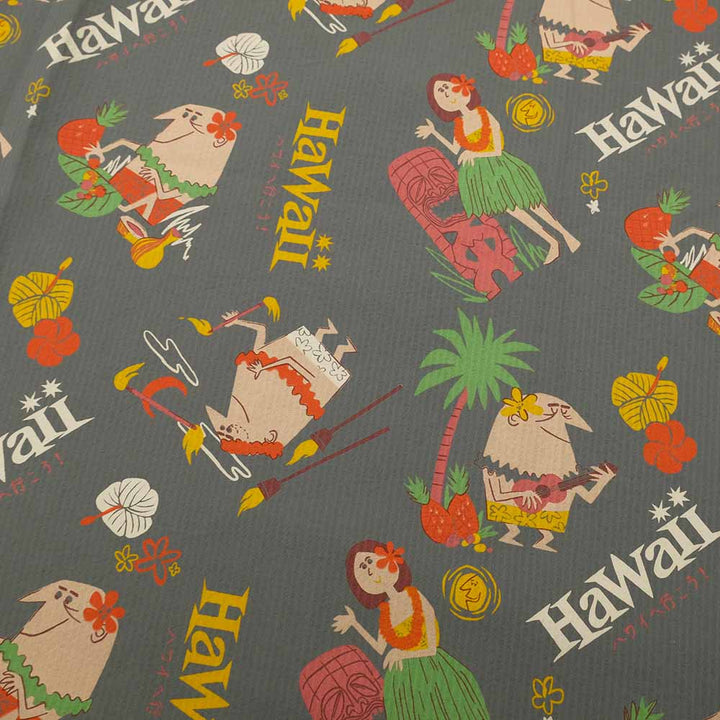 SUN SURF - COTTON SEERSUCKER OPEN SHIRT - TRIP TO HAWAII - by 柳原良平 with MOOKIE SS39537