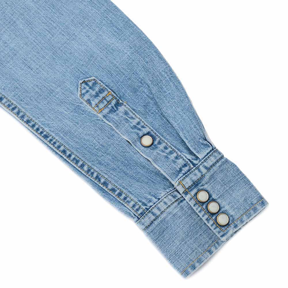 REMI RELIEF - DENIM WESTERN SHIRT - Small Flower Studs - RN2014SDP