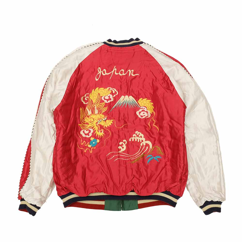 TAILOR TOYO - Acetate Quilted Souvenir Jacket - JAPAN MAP × GOLD DRAGON - TT15791-145