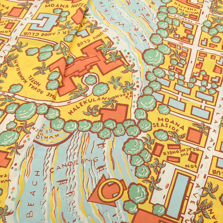 SUN SURF - RAYON HAWAIIAN SHIRT - WAIKIKI MAP - SS39424