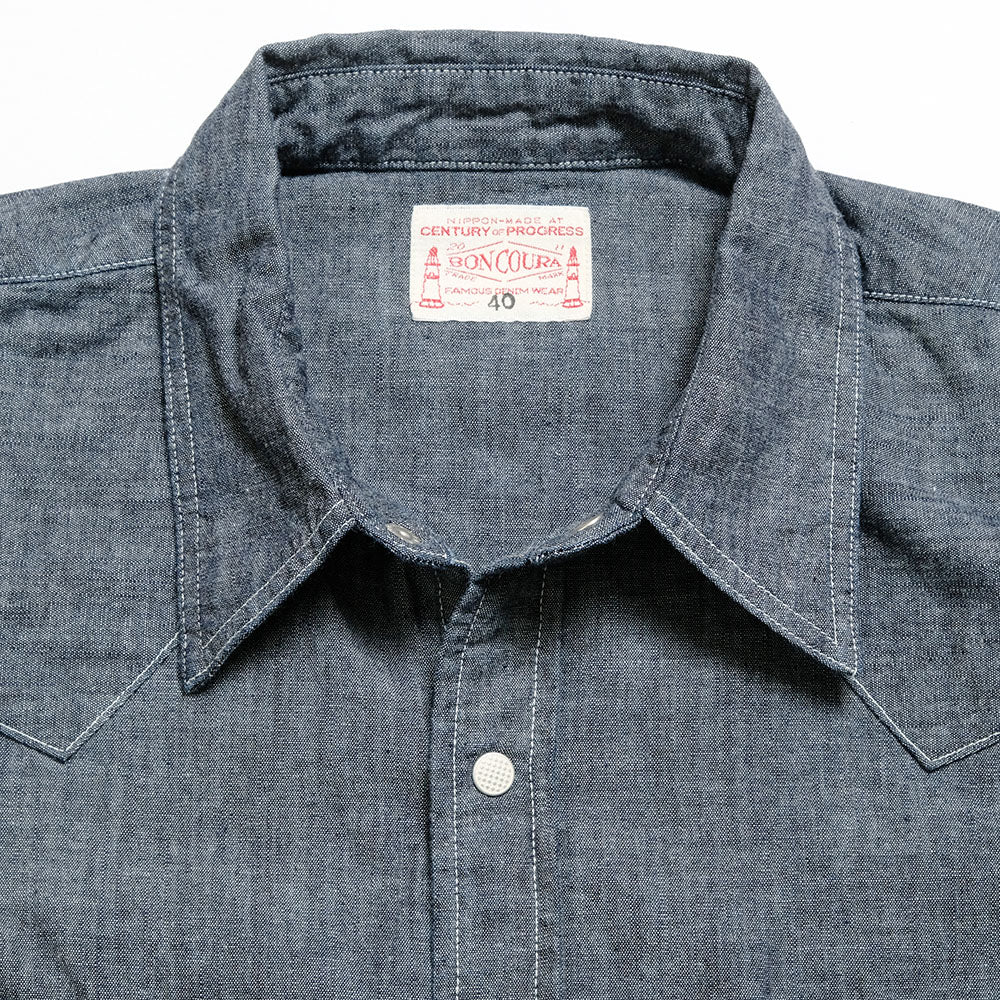 BONCOURA - BONCOURA Western Shirt - Chambray - 142860254 – HINOYA