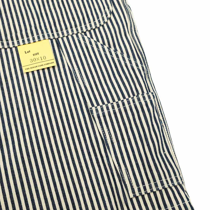 SUGAR CANE - 11oz. HICKORY STRIPE WORK SHORTS - SC52566