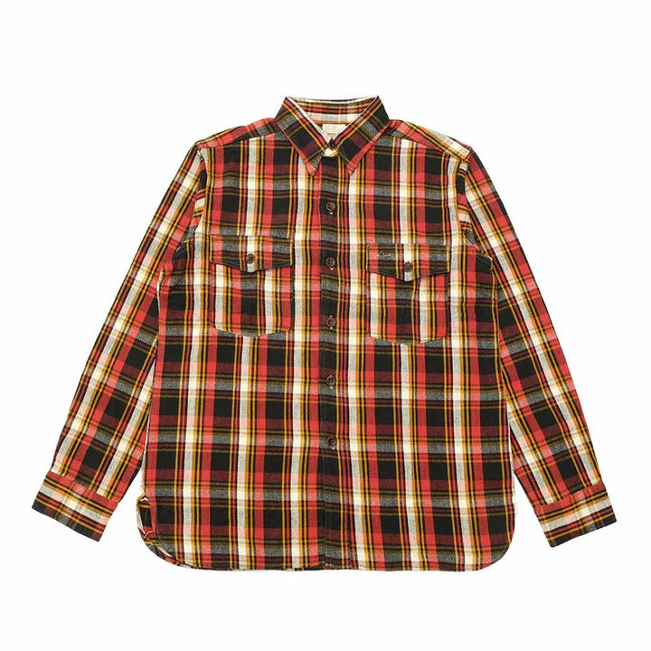 WAREHOUSE - Lot.3022 FLANNEL SHIRTS WITH CHINSTRAP - G-Pattern - ONE WASH - 3022G-23