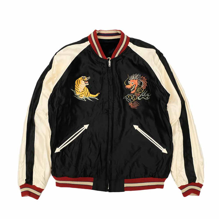 TAILOR TOYO - Velveteen - Two-tone - x Acetate Souvenir Jacket - WHITE DRAGON x EAGLE - TT15795-128