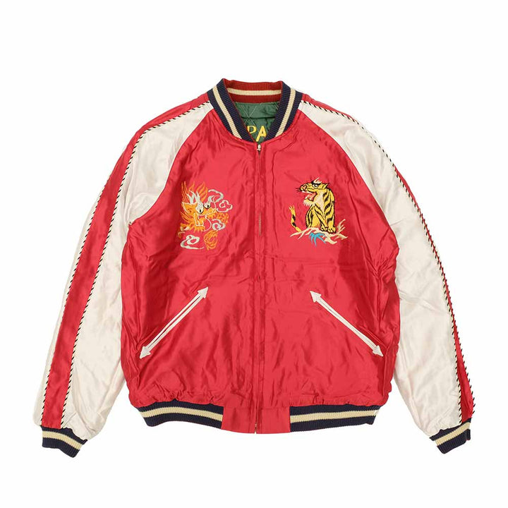 TAILOR TOYO - Acetate Quilted Souvenir Jacket - JAPAN MAP × GOLD DRAGON - TT15791-145