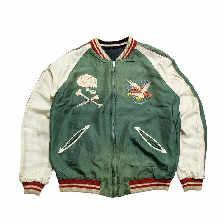 TAILOR TOYO - Acetate Souvenir Jacket AGING MODEL - TIGER HEAD x CHEVY LOVER - TT15878-119