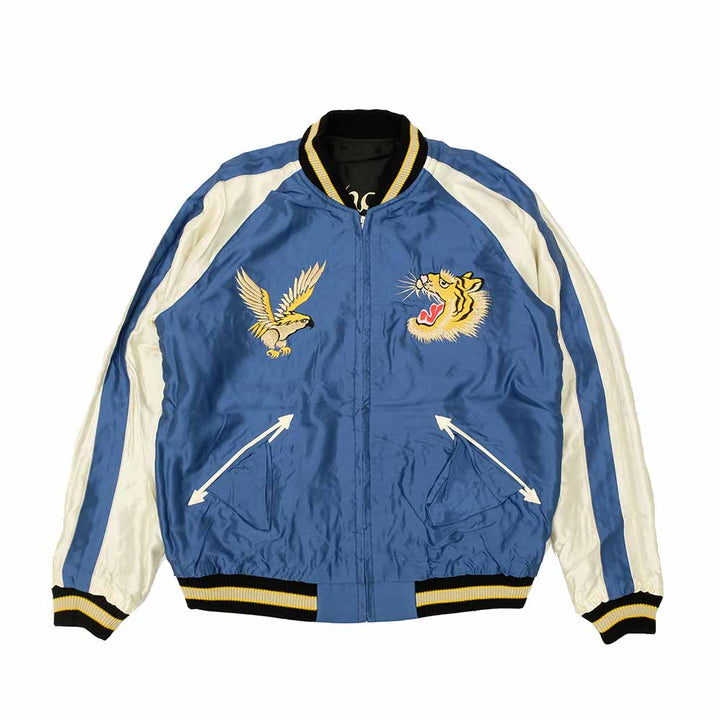 TAILOR TOYO - Acetate Souvenir Jacket - WHITE TIGER × GOLD DRAGON - TT15790-119