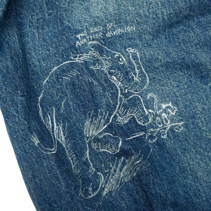 SUGAR CANE - 14.25oz. DENIM JACKET 1953 AGED MODEL CARTOON PAINT - SC15716
