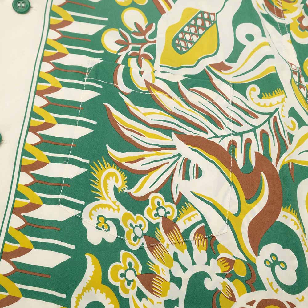 SUN SURF - RAYON HAWAIIAN SHIRT - FLOWER FIELD BORDER - SS39430