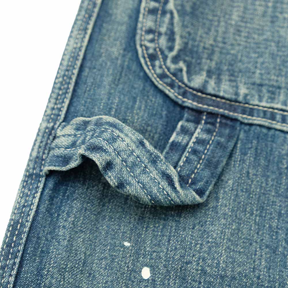 SUGAR CANE - 11oz. BLUE DENIM WORK SHORTS - AGED MODEL - SC52568
