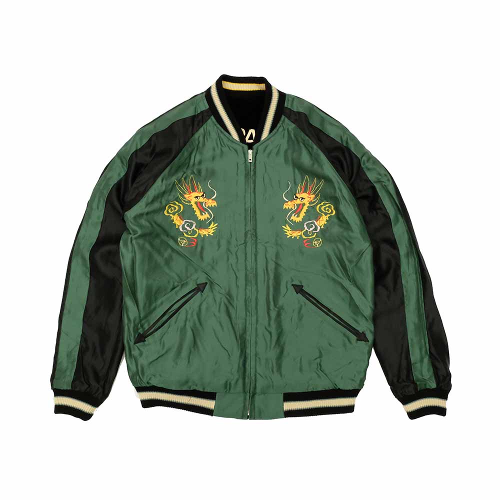 TAILOR TOYO - Velveteen - Two-tone - x Acetate Souvenir Jacket - TIGER HEAD x GOLD DRAGON - TT15795-119