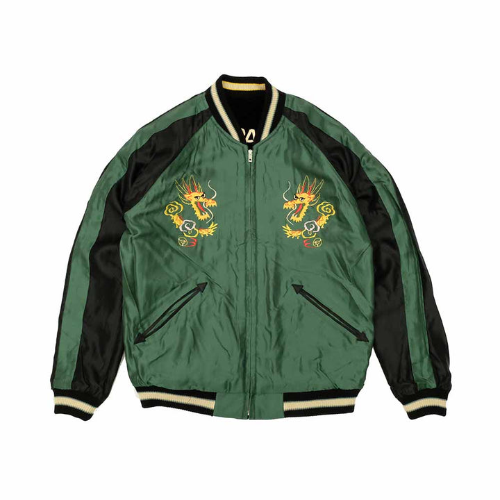 TAILOR TOYO - Velveteen - Two-tone - x Acetate Souvenir Jacket - TIGER HEAD x GOLD DRAGON - TT15795-119