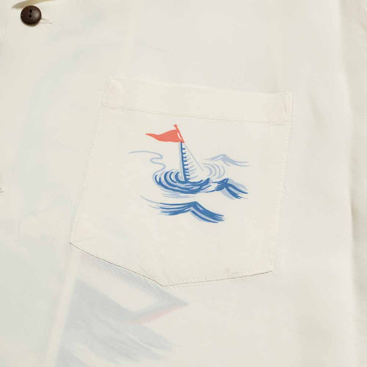 SUN SURF - S/S RAYON HAWAIIAN SHIRT - WATER SKIING - SS39630