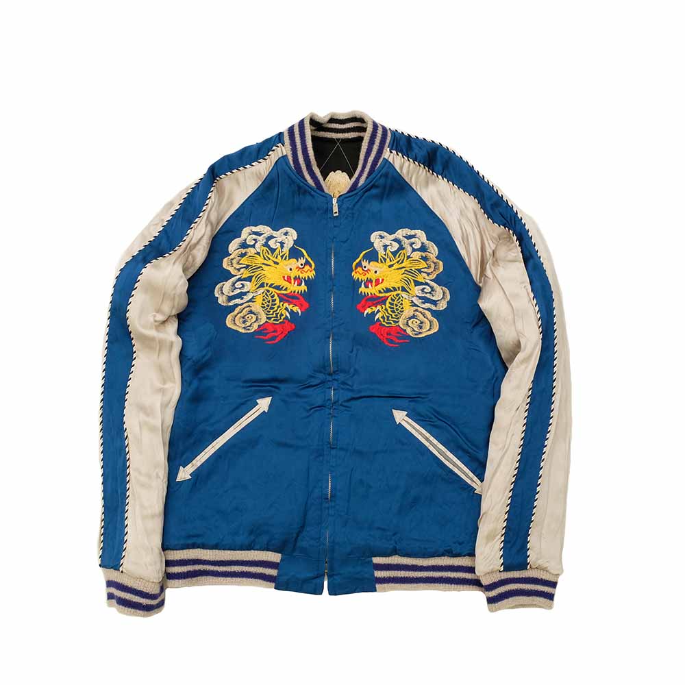 TAILOR TOYO - Mid 1950s Style Acetate Quilted Souvenir Jacket - KOSHO & CO. Special Edition - EAGLE & JAPAN MAP × DRAGON & TIGER - TT15417-119