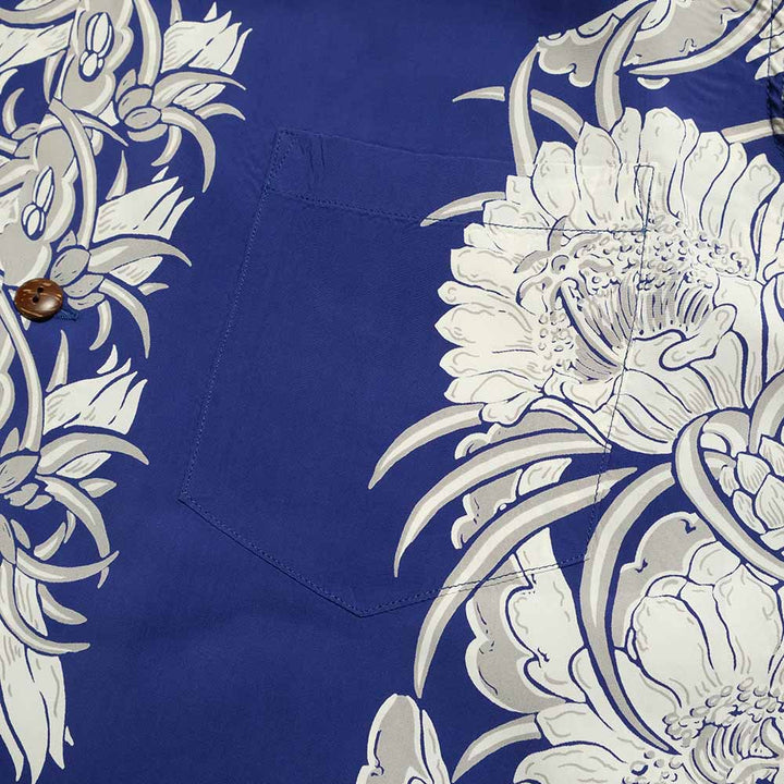 SUN SURF - S/S RAYON HAWAIIAN SHIRT - NIGHT BLOOMING CEREUS BORDER - SS39612
