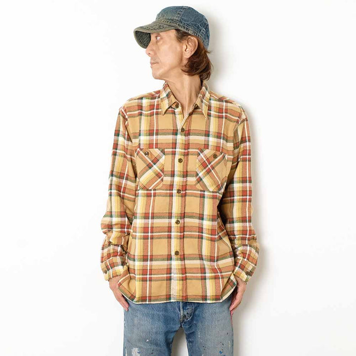 SUGAR CANE - TWILL PLAID WORK SHIRT - SC29565
