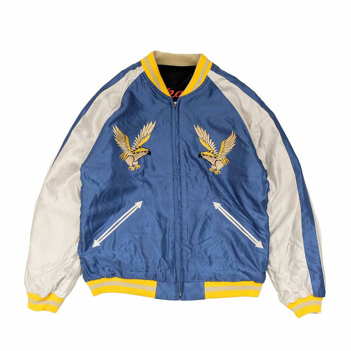 TAILOR TOYO - Mid 1950s Style Velveteen Souvenir Jacket - GOLD DRAGON & GOLD TIGER × JAPAN MAP - TT15840