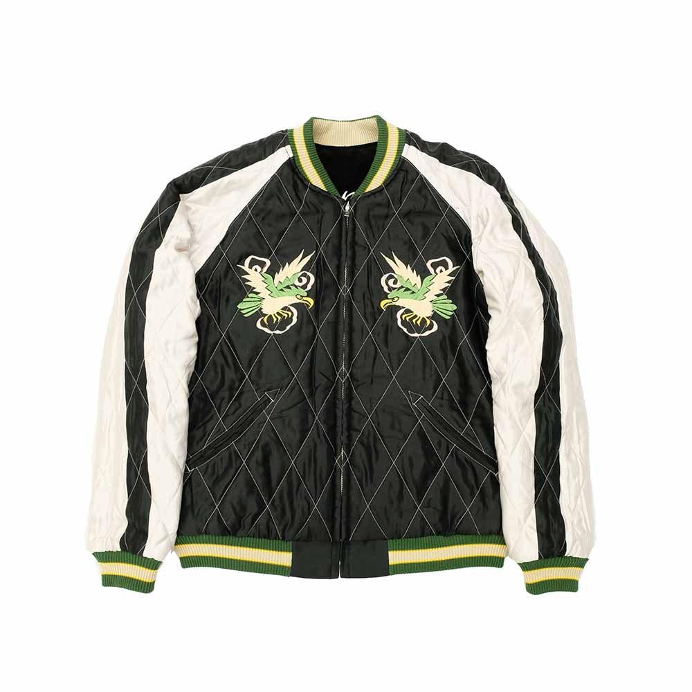 TAILOR TOYO - Mid 1950s Style Velveteen Souvenir Jacket - SPIDERWEB, SNAKE & SKULL × DRAGON & TIGER - TT15666