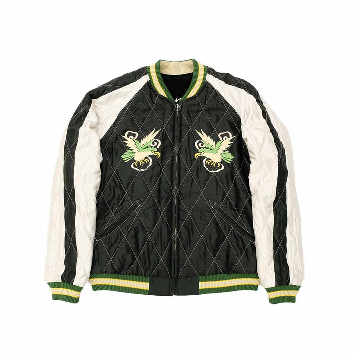 TAILOR TOYO - Mid 1950s Style Velveteen Souvenir Jacket - SPIDERWEB, SNAKE & SKULL × DRAGON & TIGER - TT15666