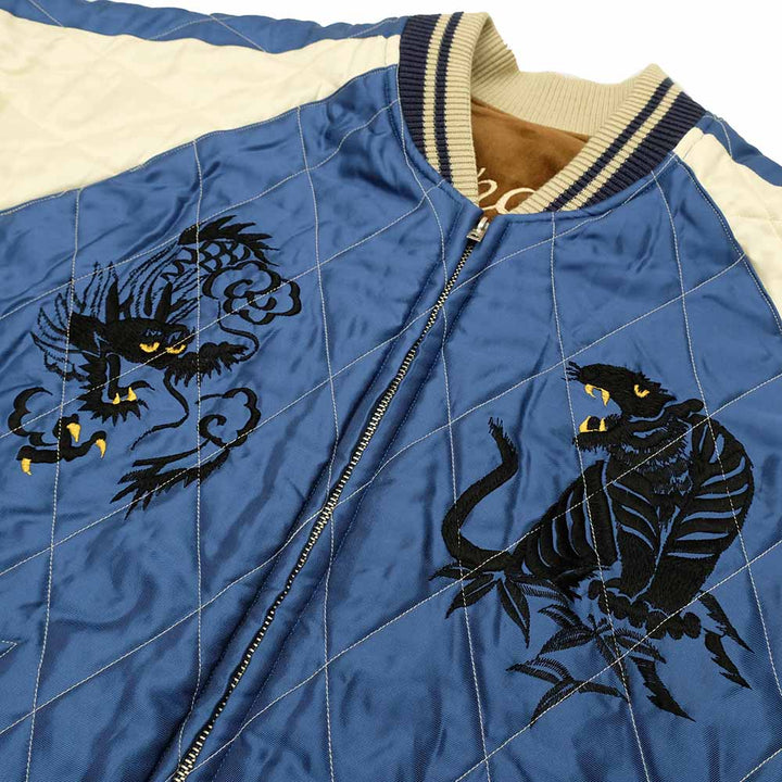 TAILOR TOYO - Velveteen Souvenir Jacket - WHITE DRAGON × BLACK EAGLE - TT15792-138