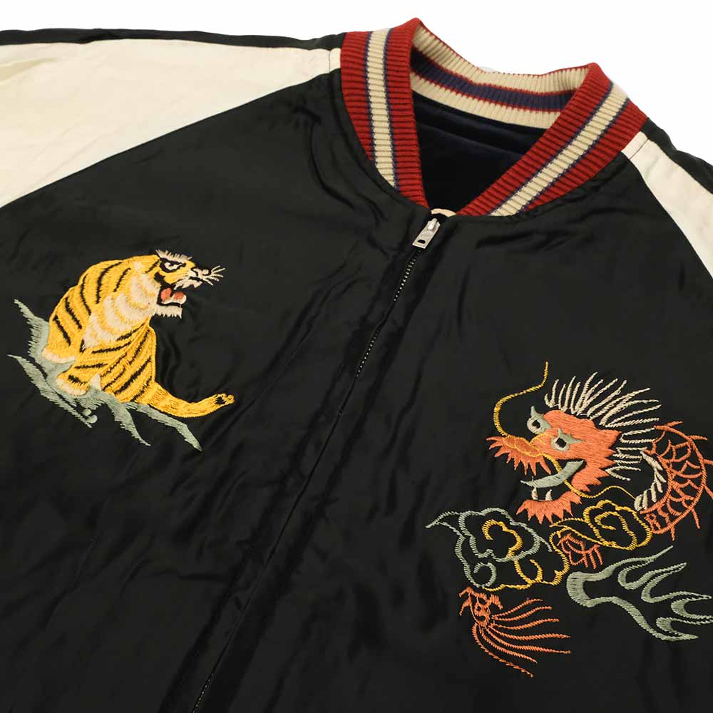 TAILOR TOYO - Velveteen - Two-tone - x Acetate Souvenir Jacket - WHITE DRAGON x EAGLE - TT15795-128