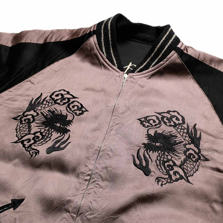 TAILOR TOYO - Acetate Souvenir Jacket - KOSHO ＆ CO. - Special Edition - WHITE TIGER x JAPAN MAP - TT15912-119