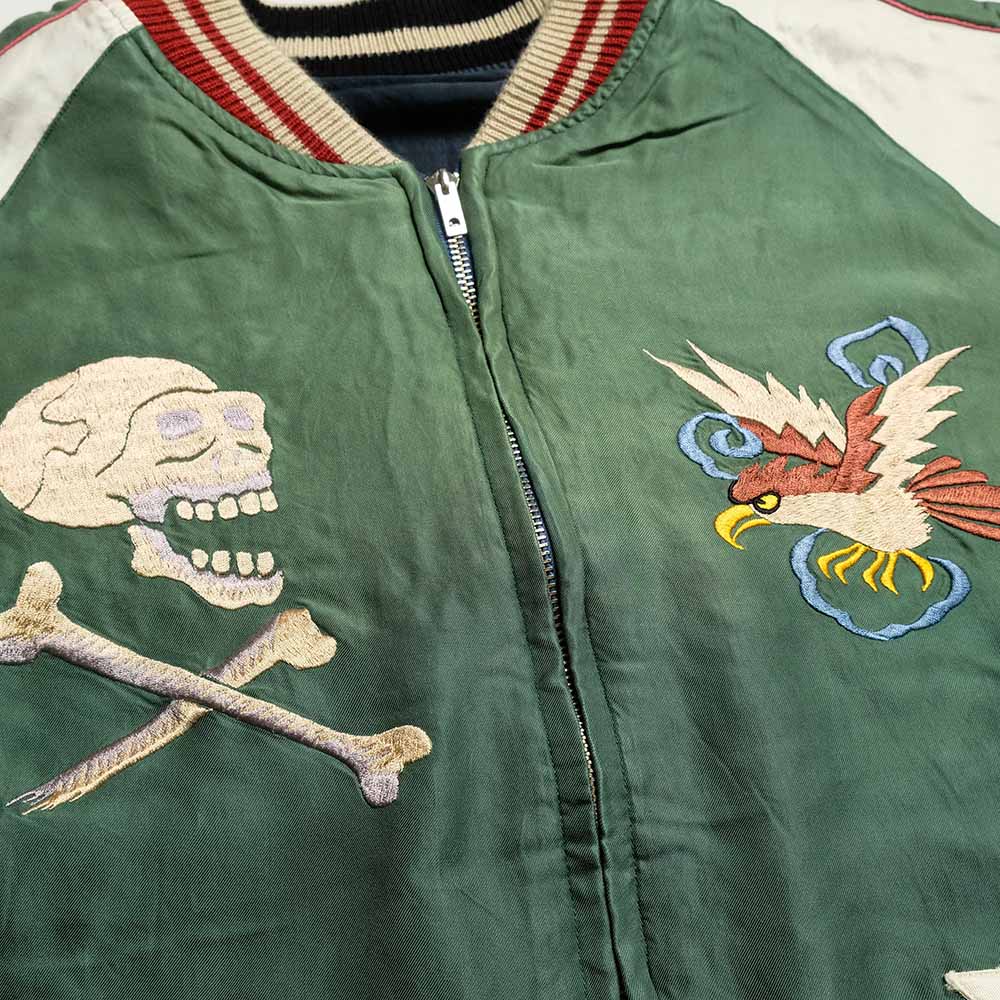 TAILOR TOYO - Acetate Souvenir Jacket AGING MODEL - TIGER HEAD x CHEVY LOVER - TT15878-119
