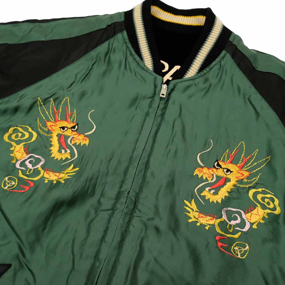 TAILOR TOYO - Velveteen - Two-tone - x Acetate Souvenir Jacket - TIGER HEAD x GOLD DRAGON - TT15795-119