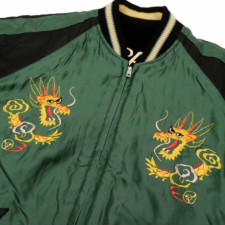 TAILOR TOYO - Velveteen - Two-tone - x Acetate Souvenir Jacket - TIGER HEAD x GOLD DRAGON - TT15795-119