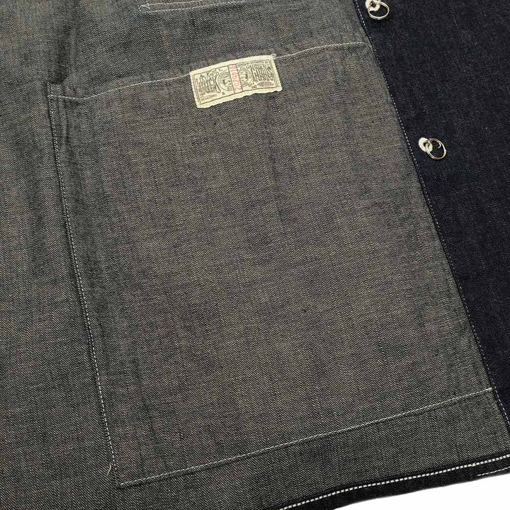 HEADLIGHT - 9.5oz. SPECIAL WEAVE DENIM DOUBLE BREASTED COAT - HD15844
