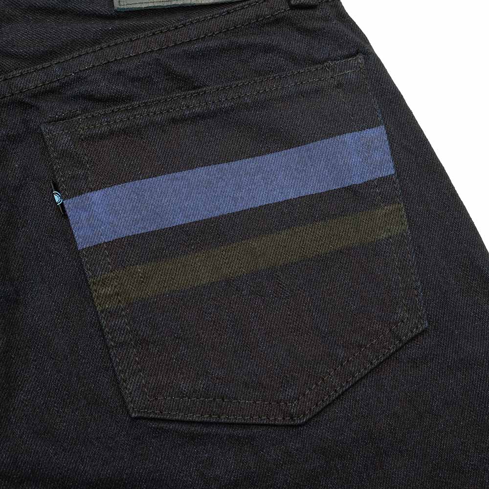 MOMOTARO JEANS - 15.7oz INDIGO × BLACK DENIM - NARROW TAPERED - MXJE3100