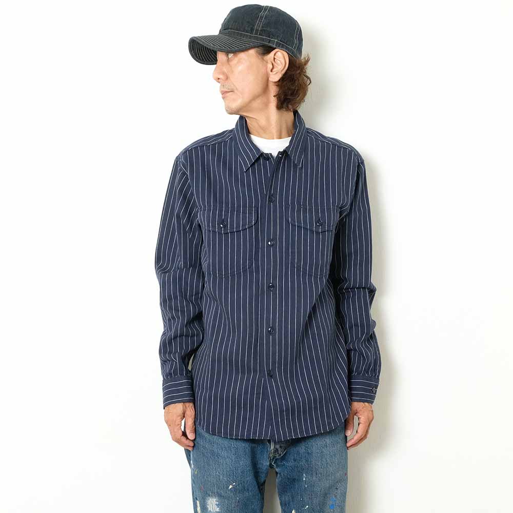 SUGAR CANE COKE STRIPE L/S WORK SHIRT SC28652 – HINOYA