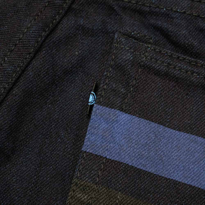 MOMOTARO JEANS - 15.7oz INDIGO × BLACK DENIM - NARROW TAPERED - MXJE3100