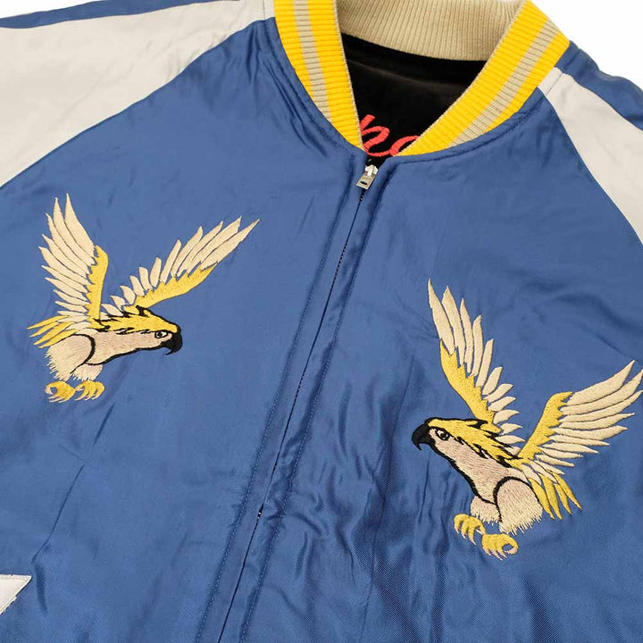 TAILOR TOYO - Mid 1950s Style Velveteen Souvenir Jacket - GOLD DRAGON & GOLD TIGER × JAPAN MAP - TT15840