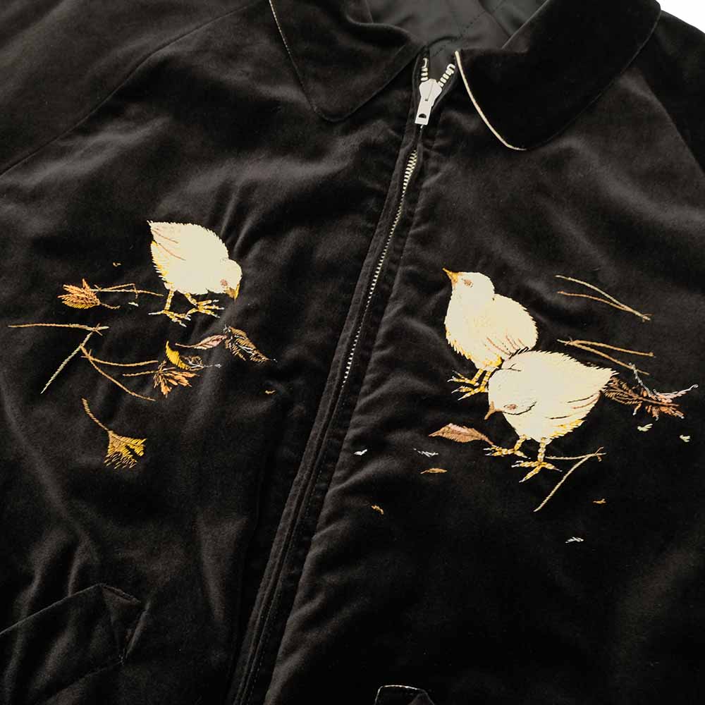 OLD JOE BRAND - STUNNING VELVET SOUVENIR JACKET - Niwatori(Rooster) to Hiyoko(Chick) - 252OJ-JK12