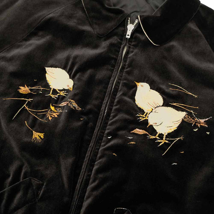 OLD JOE BRAND - STUNNING VELVET SOUVENIR JACKET - Niwatori(Rooster) to Hiyoko(Chick) - 252OJ-JK12