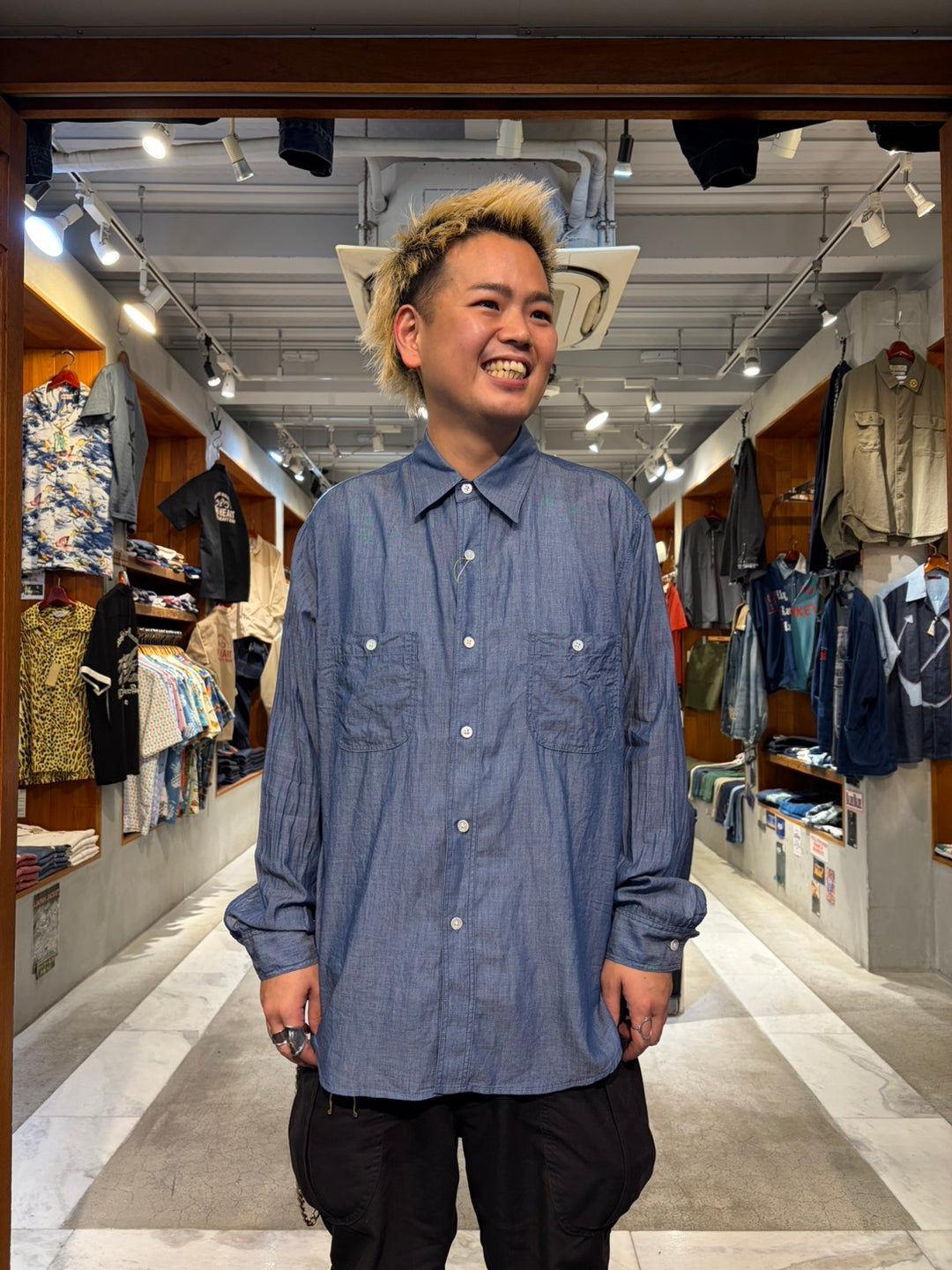 BLUE BLUE - Super Light Denim Long Sleeve Shirt - 1020369