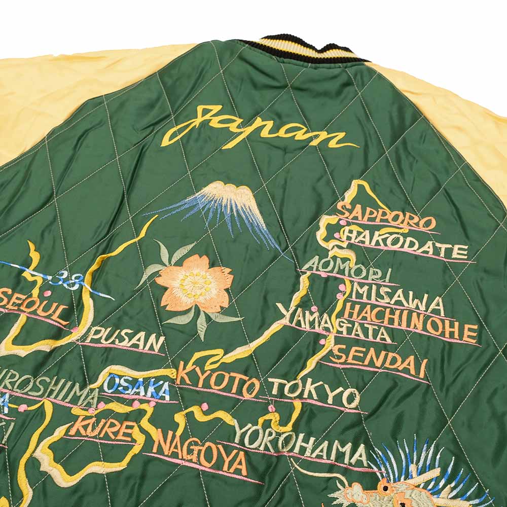 TAILOR TOYO - Velveteen Souvenir Jacket - BLACK EAGLE × JAPAN MAP - TT15544-141