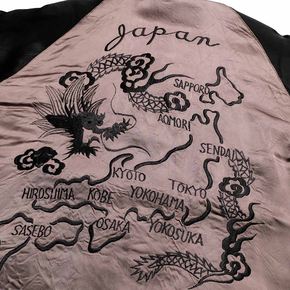 TAILOR TOYO - Acetate Souvenir Jacket - KOSHO ＆ CO. - Special Edition - WHITE TIGER x JAPAN MAP - TT15912-119