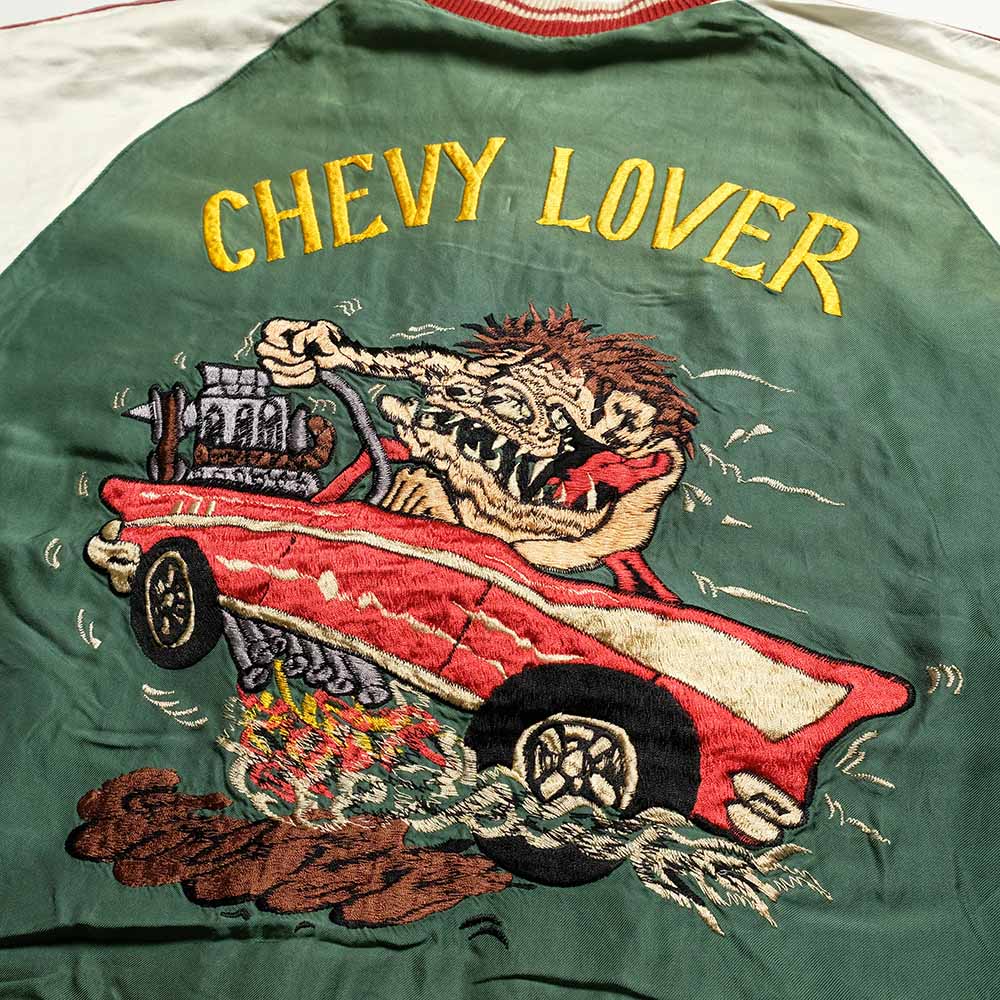 TAILOR TOYO - Acetate Souvenir Jacket AGING MODEL - TIGER HEAD x CHEVY LOVER - TT15878-119
