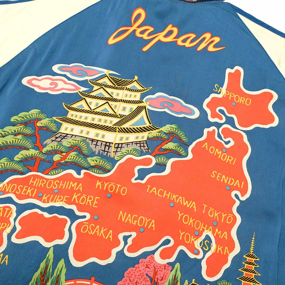 TAILOR TOYO - Acetate Souvenir Jacket - KOSHO & CO. Special Edition - DUELLING DRAGONS × JAPAN MAP PRINT - TT15531-119
