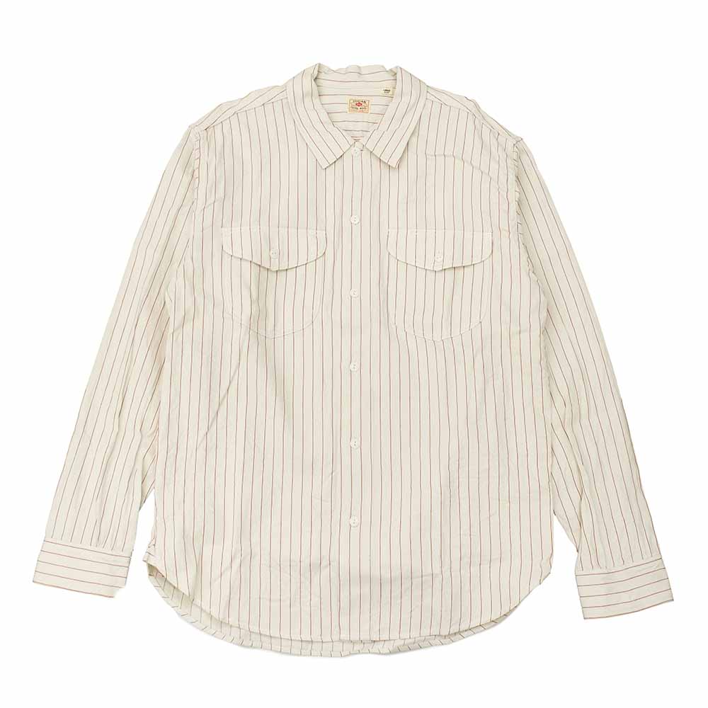 SUGAR CANE COKE STRIPE L/S WORK SHIRT SC28652
