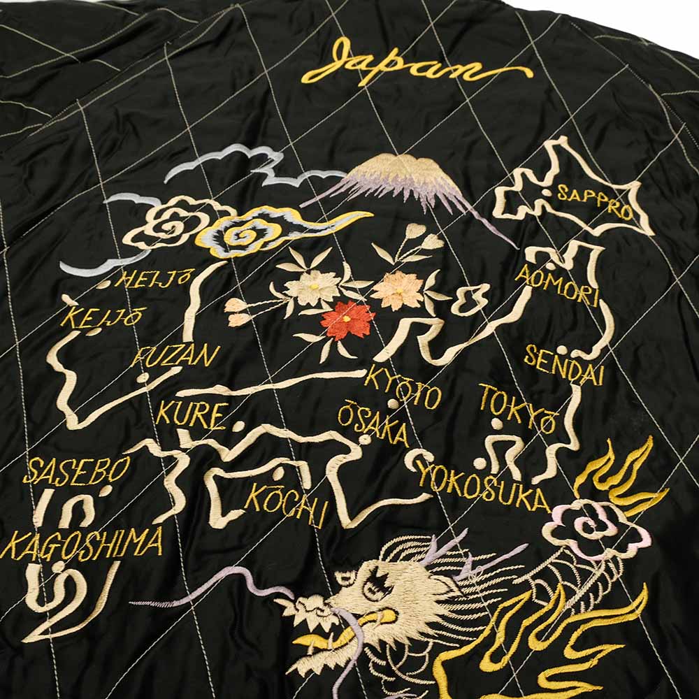 TAILOR TOYO - Velveteen Souvenir Jacket - ROARING TIGER x JAPAN MAP - TT15792-128