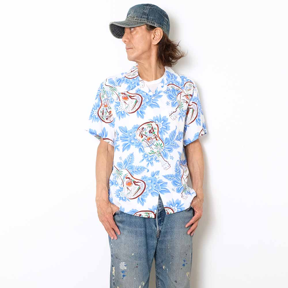 SUN SURF - S/S RAYON HAWAIIAN SHIRT - UKULELE MELODY - SS39613